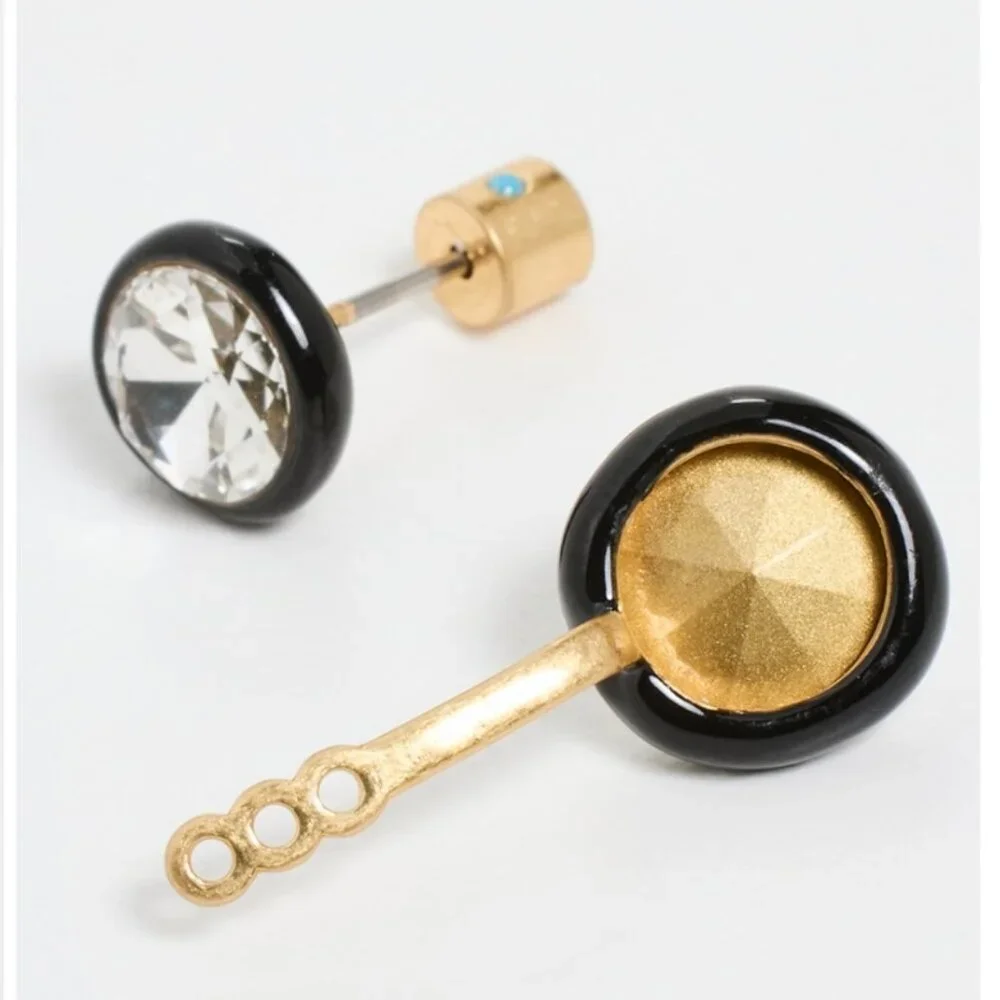 Roxanne Assoulin Enameled Bezel Double Stone Floating Earrings_4